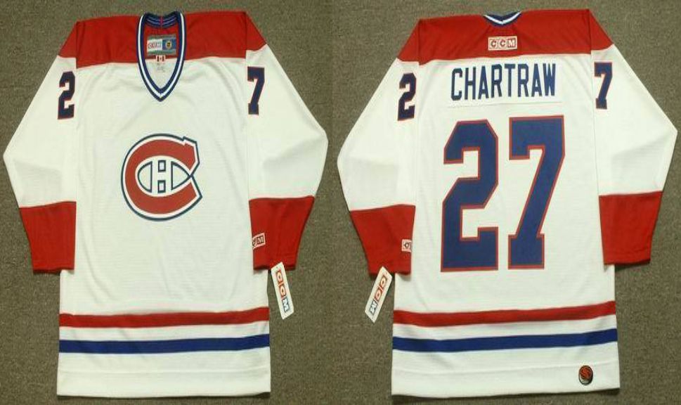 2019 Men Montreal Canadiens #27 Chartraw White CCM NHL jerseys->montreal canadiens->NHL Jersey